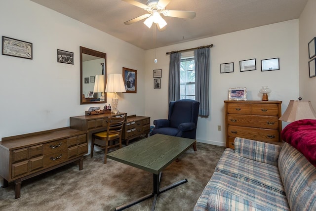 5676 Quince Rd Unit 7, Memphis, TN 38119 - carpeted living room featuring a ceiling fan and baseboards
