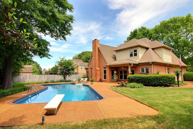 1599 John Ridge Dr, Collierville, TN 38017 - view of swimming pool featuring a patio area and a diving board