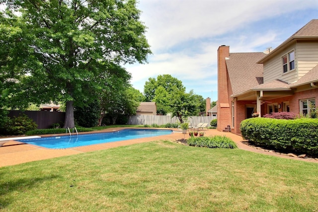 1599 John Ridge Dr, Collierville, TN 38017 - view of swimming pool with ceiling fan and a patio