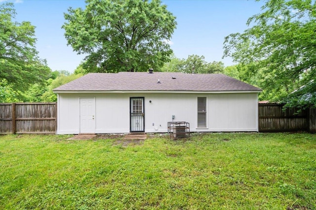 back of property with central air condition unit