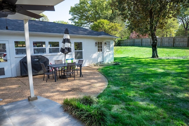 view of patio featuring area for grilling