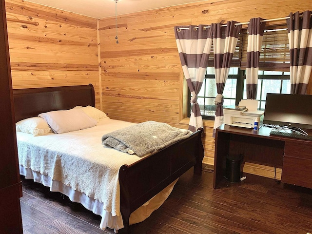 4560 Bishop Rd, Middleton, TN 38052 - bedroom with wooden walls, wood-type flooring, and a desk