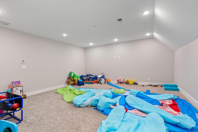 6978 Vaiden Rd, Hernando, MS 38632 - game room featuring recessed lighting, carpet floors, lofted ceiling, and baseboards