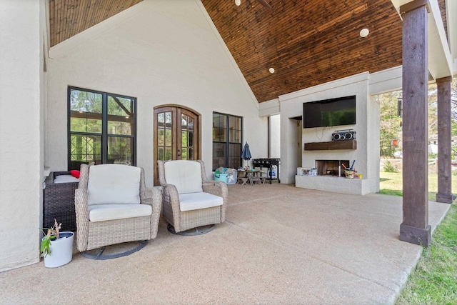 6978 Vaiden Rd, Hernando, MS 38632 - view of patio / terrace featuring a fireplace