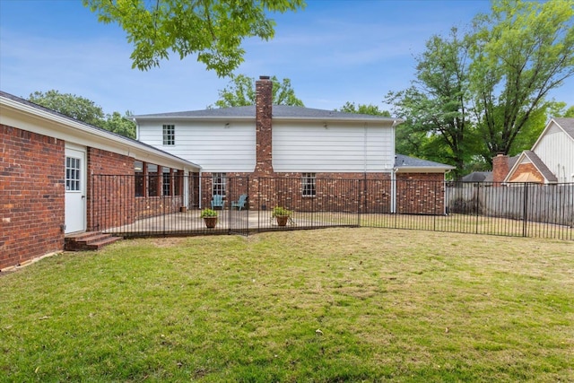 view of yard with a patio area and entry steps