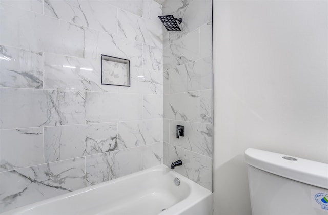 full bathroom featuring toilet and bathing tub / shower combination
