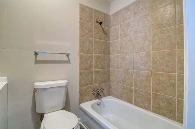 bathroom featuring toilet and shower / tub combination