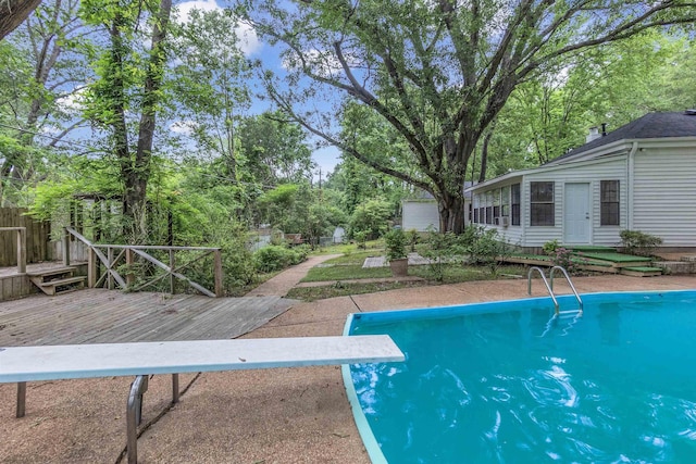 1793 Hayden Rd, Germantown, TN 38138 - outdoor pool featuring a deck and a diving board