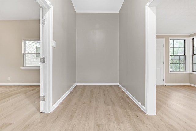 1793 Hayden Rd, Germantown, TN 38138 - hall featuring light wood-type flooring, baseboards, and ornamental molding