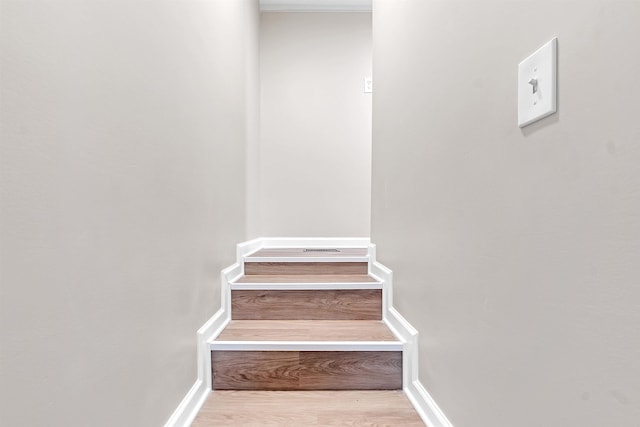 1793 Hayden Rd, Germantown, TN 38138 - stairway with wood finished floors and baseboards