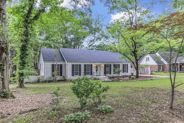 1793 Hayden Rd, Germantown, TN 38138 - ranch-style house featuring brick siding, a shingled roof, and a porch