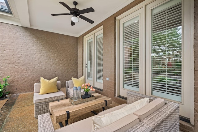 984 Russell Farms Rd, Collierville, TN 38017 - view of patio featuring an outdoor living space and a ceiling fan