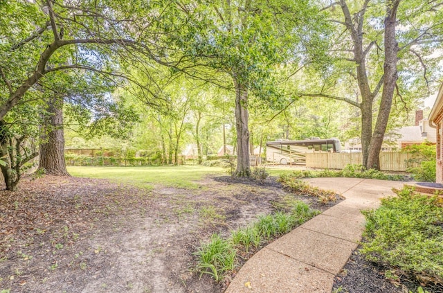 view of yard featuring fence