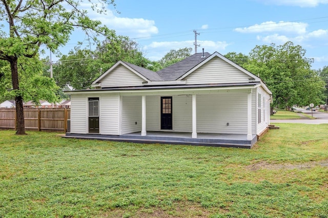 rear view of house with a porch