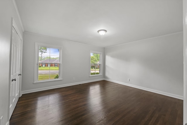 5516 Sycamore Grove Ln, Memphis, TN 38120 - empty room with baseboards, dark wood-style floors, and ornamental molding