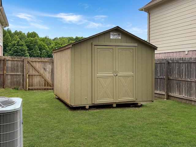 view of shed with cooling unit