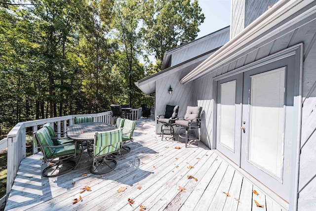 150 Island View Dr, Counce, TN 38326 - wooden terrace featuring outdoor dining area