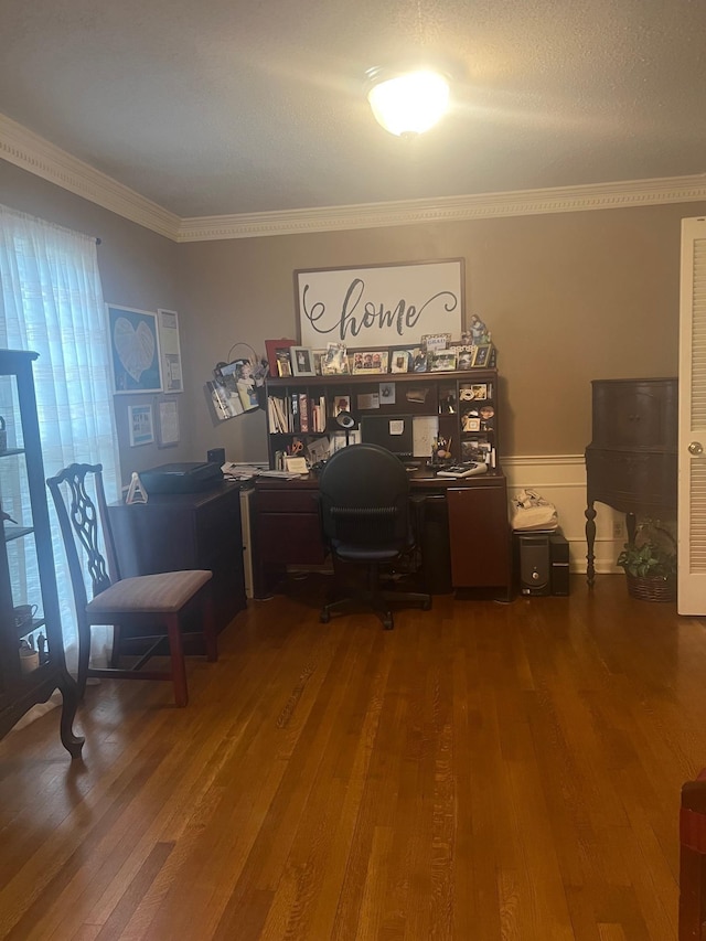 6233 Quince Rd, Memphis, TN 38119 - office space featuring crown molding, wood finished floors, and healthy amount of natural light