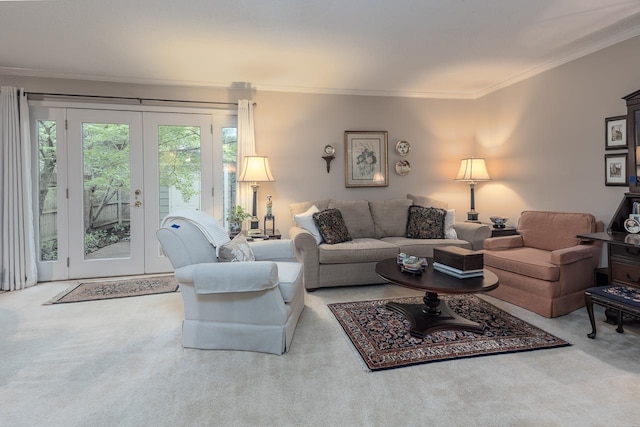 6932 Midhurst Rd Unit 6932, Memphis, TN 38119 - carpeted living area with ornamental molding and french doors