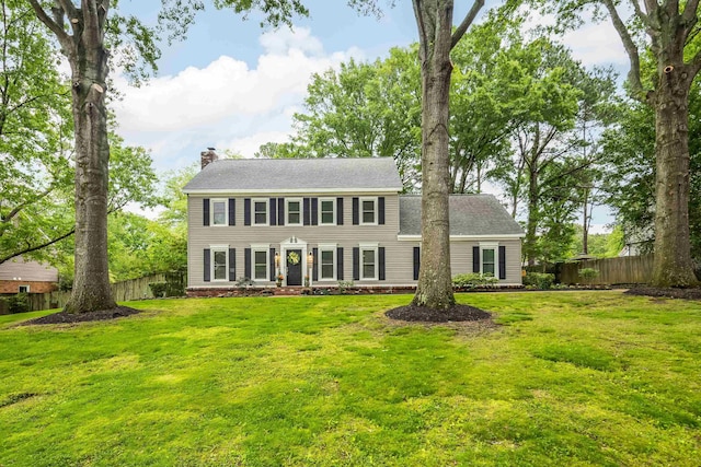 colonial house with a chimney