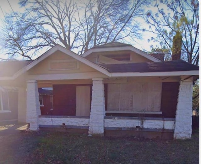 bungalow with stone siding