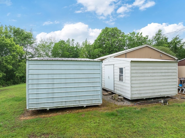 view of shed