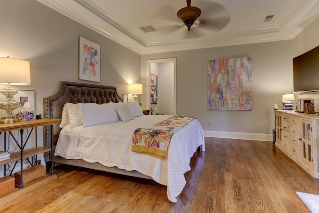1948 Clarington Dr, Germantown, TN 38138 - bedroom featuring crown molding, wood finished floors, and ceiling fan