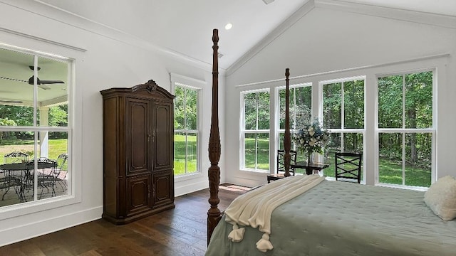 335 Blain St, Rossville, TN 38066 - bedroom with vaulted ceiling, dark wood-style flooring, and baseboards