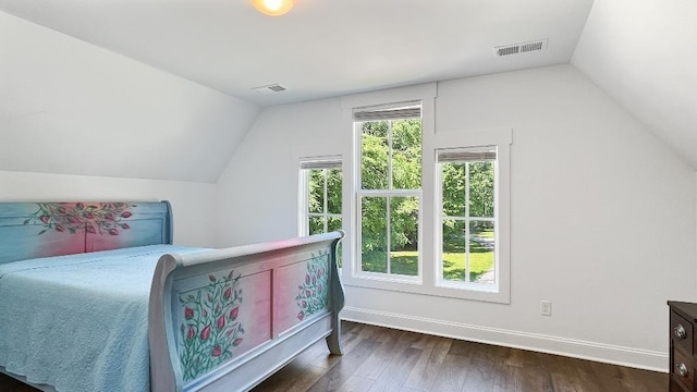 335 Blain St, Rossville, TN 38066 - bedroom with lofted ceiling, dark wood-type flooring, and baseboards