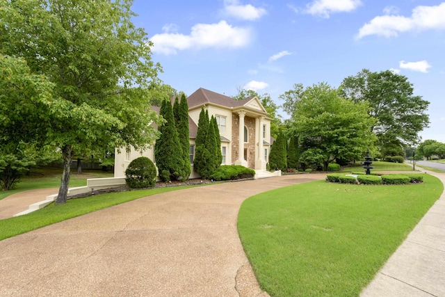 view of property's community featuring curved driveway