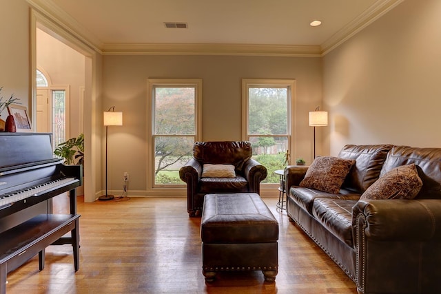 1917 Steeplebrook Cv, Cordova, TN 38016 - living area featuring light wood-type flooring, ornamental molding, and baseboards