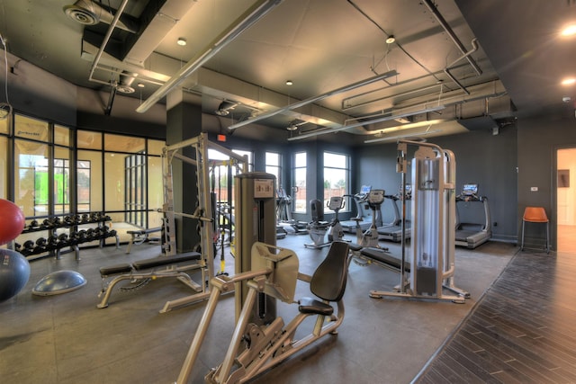 717 S Riverside Dr Unit 1203, Memphis, TN 38103 - exercise room featuring wood finished floors