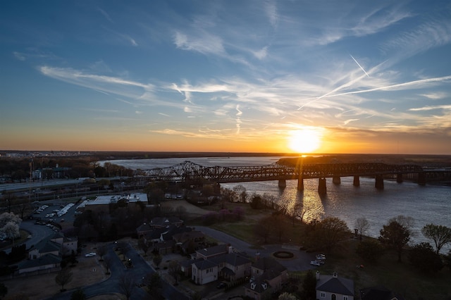 717 S Riverside Dr Unit 1203, Memphis, TN 38103 - drone / aerial view of a notable bridge and a nearby body of water