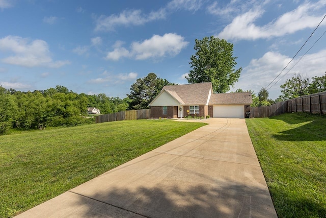 view of front of property with a garage, concrete driveway, and brick siding