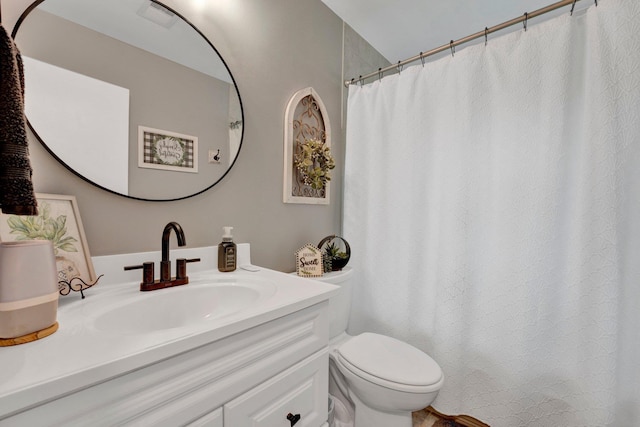 6331 Twin Oaks Dr, Millington, TN 38053 - bathroom with toilet, vanity, and a shower with curtain