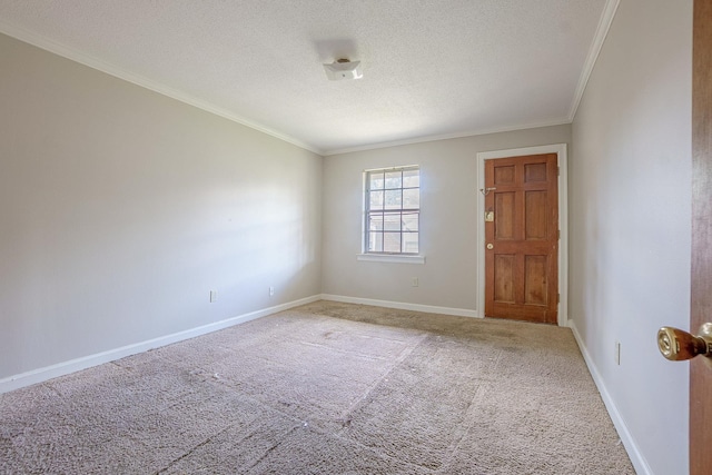 3229 Thirteen Colony Mall Unit 5B, Memphis, TN 38115 - spare room featuring crown molding, carpet floors, a textured ceiling, and baseboards