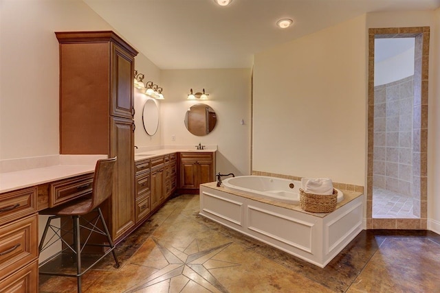 100 Whitehall Ct, Unicorp/Eads, TN 38028 - full bathroom with vanity, a garden tub, and a tile shower