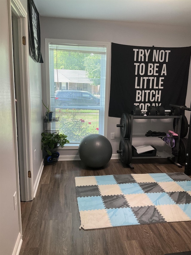 6288 Martinwest Dr, Millington, TN 38053 - workout room with wood finished floors and baseboards