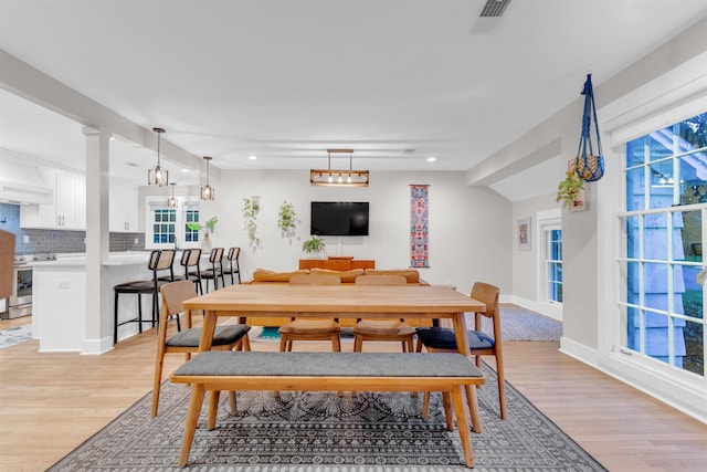 185 Alexander St, Memphis, TN 38111 - dining area featuring light wood finished floors, recessed lighting, and baseboards