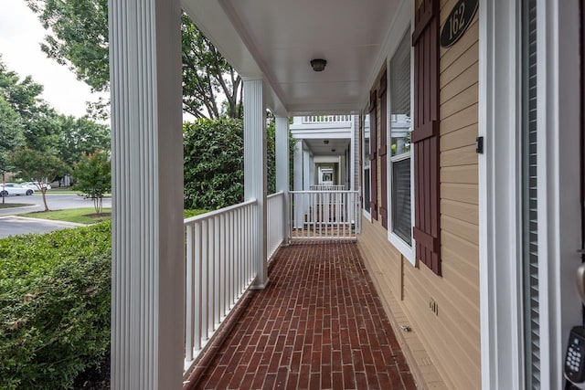view of covered porch