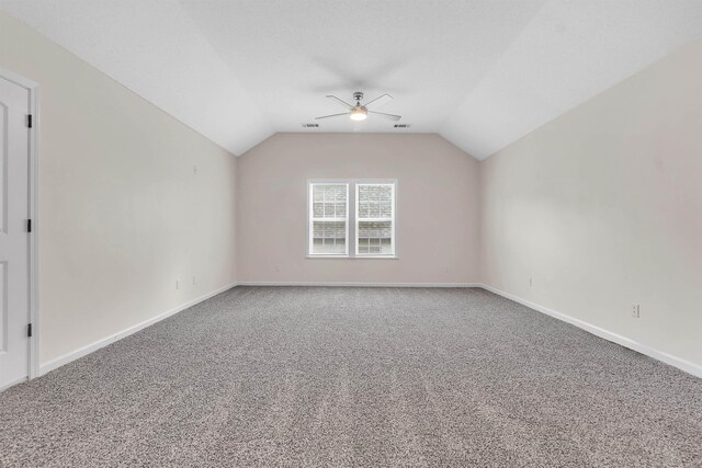 1235 Gimel Ln, Cordova, TN 38016 - bonus room with a ceiling fan, carpet, vaulted ceiling, and baseboards