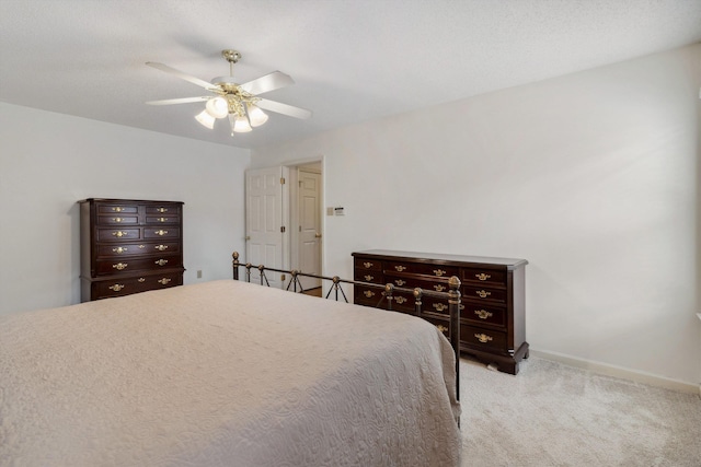 3187 Valley Lake Dr, Bartlett, TN 38135 - bedroom featuring light colored carpet, ceiling fan, and baseboards