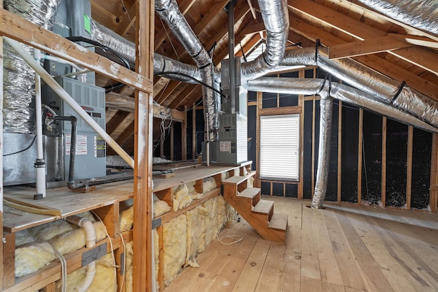 attic with heating unit