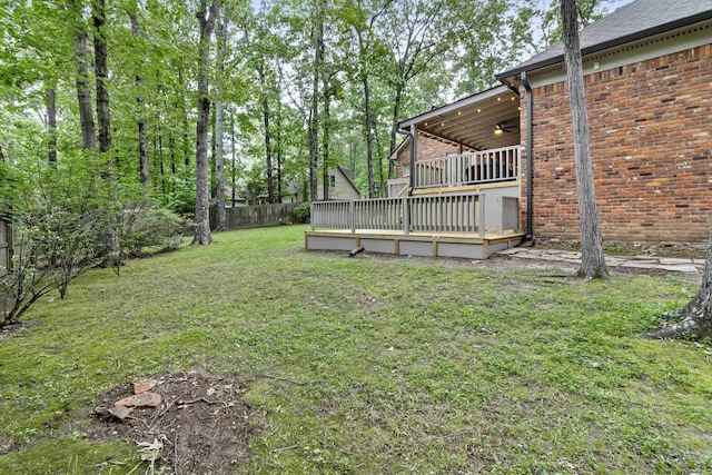 787 Pearson Oaks Dr, Collierville, TN 38017 - view of yard featuring a wooden deck and ceiling fan