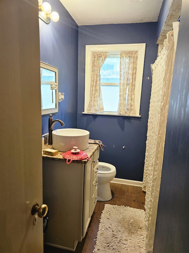 1993 Higbee Ave, Memphis, TN 38104 - full bathroom featuring vanity, plenty of natural light, wood finished floors, and toilet