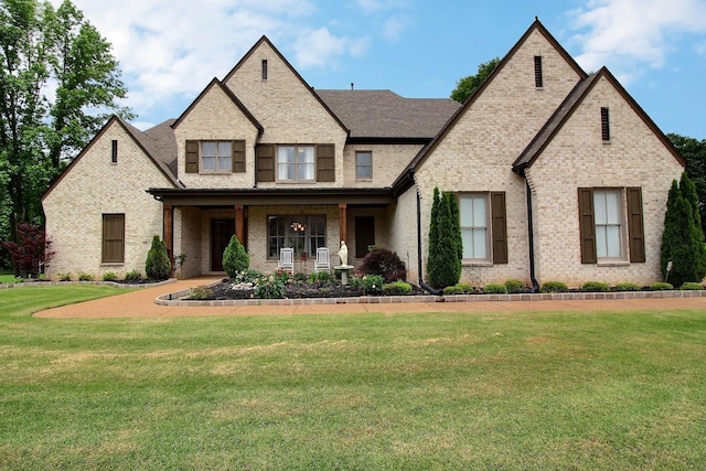75 Windgrove Cv, Piperton, TN 38017 - view of front of property with brick siding, a front yard, and a porch