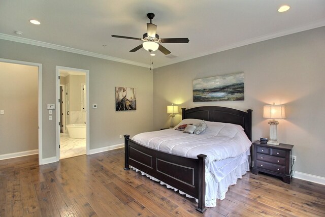 75 Windgrove Cv, Piperton, TN 38017 - bedroom with hardwood / wood-style floors, recessed lighting, baseboards, and crown molding