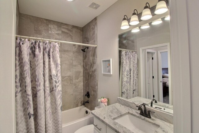 75 Windgrove Cv, Piperton, TN 38017 - full bathroom featuring shower / bathtub combination with curtain, vanity, and toilet