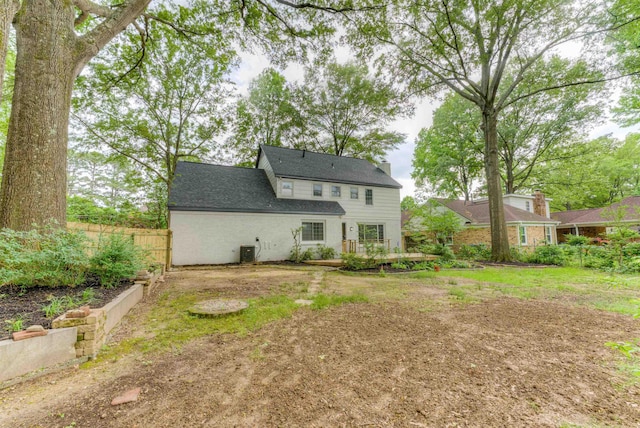 7238 Mcvay Rd, Germantown, TN 38138 - rear view of property with fence and central AC
