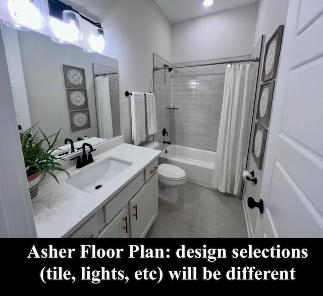 4844 Lyla Ln, Collierville, TN 38017 - full bathroom featuring vanity, toilet, and shower / tub combo with curtain
